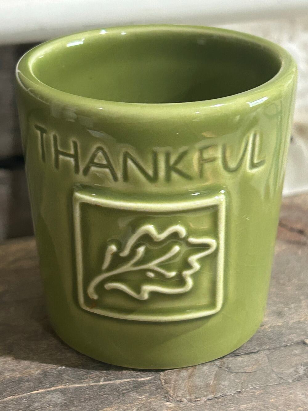Gund Gifts Thanksgiving “Thankful” Votive Candle Holder with Leaf Design